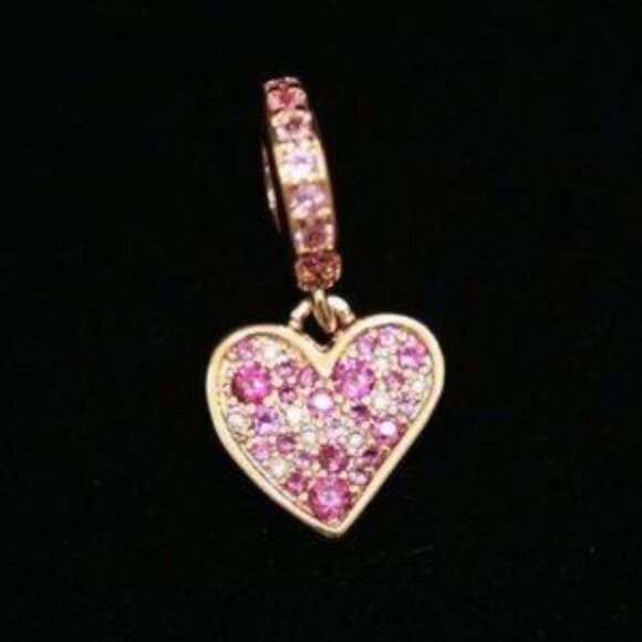 Pandora Pink Crystal Heart Bracelet Charm - Picture 2 of 5